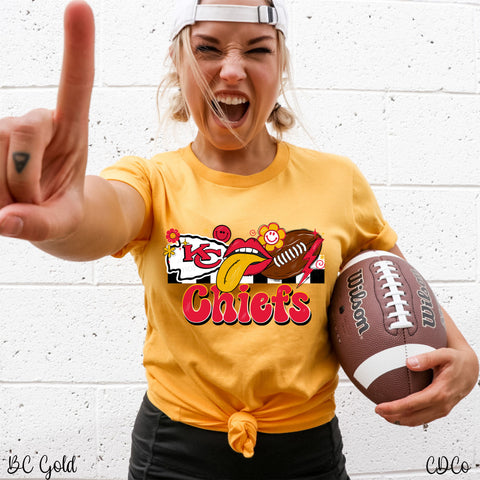 KC Arrow Tongue Football Mash DTF