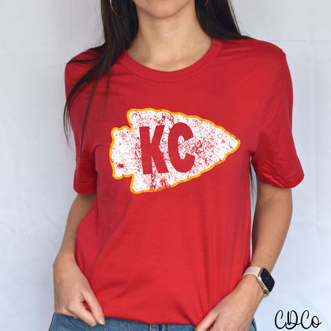 KC Distressed Yellow White Arrow 2495 DTF