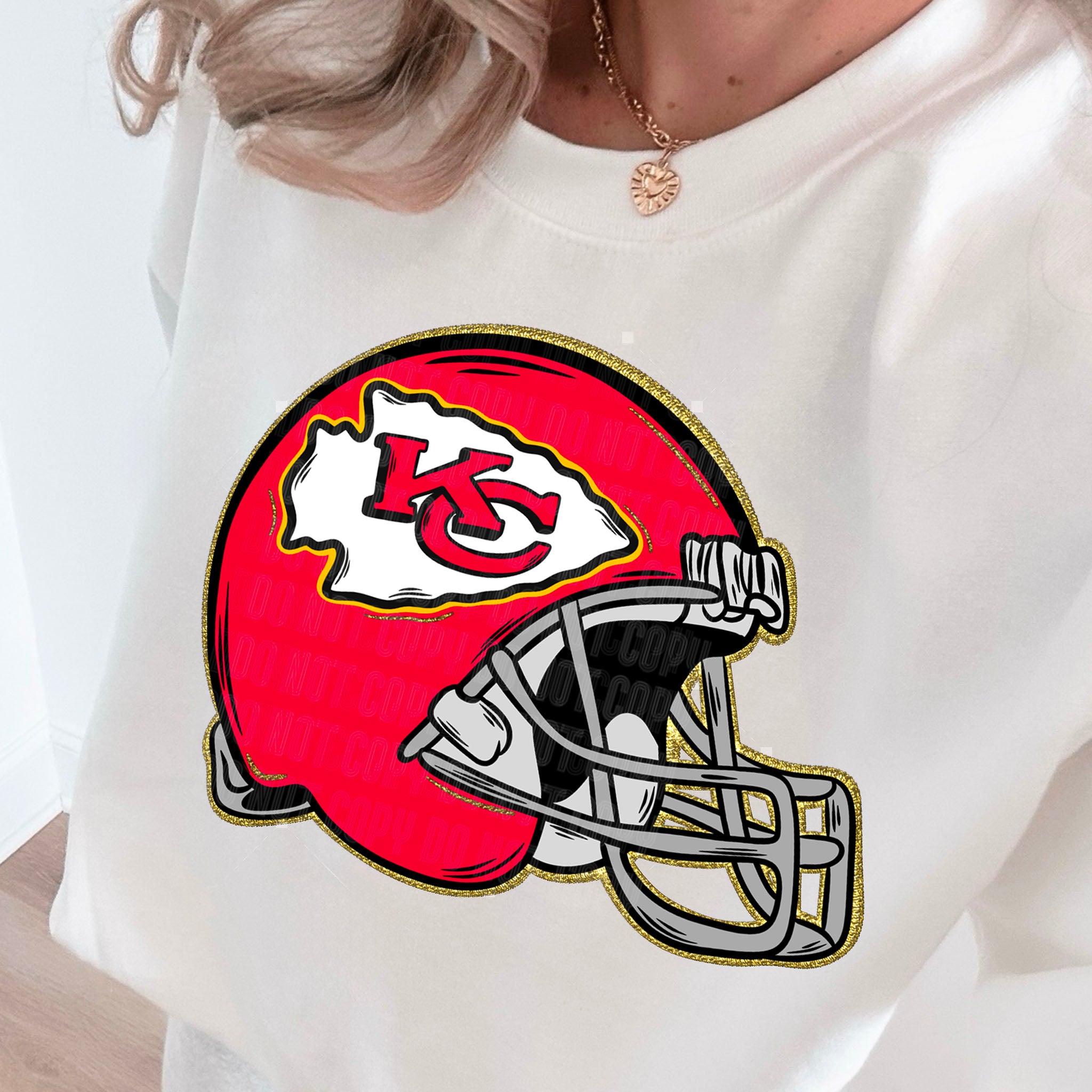 Faux Embroidery Glitter Helmets DTF