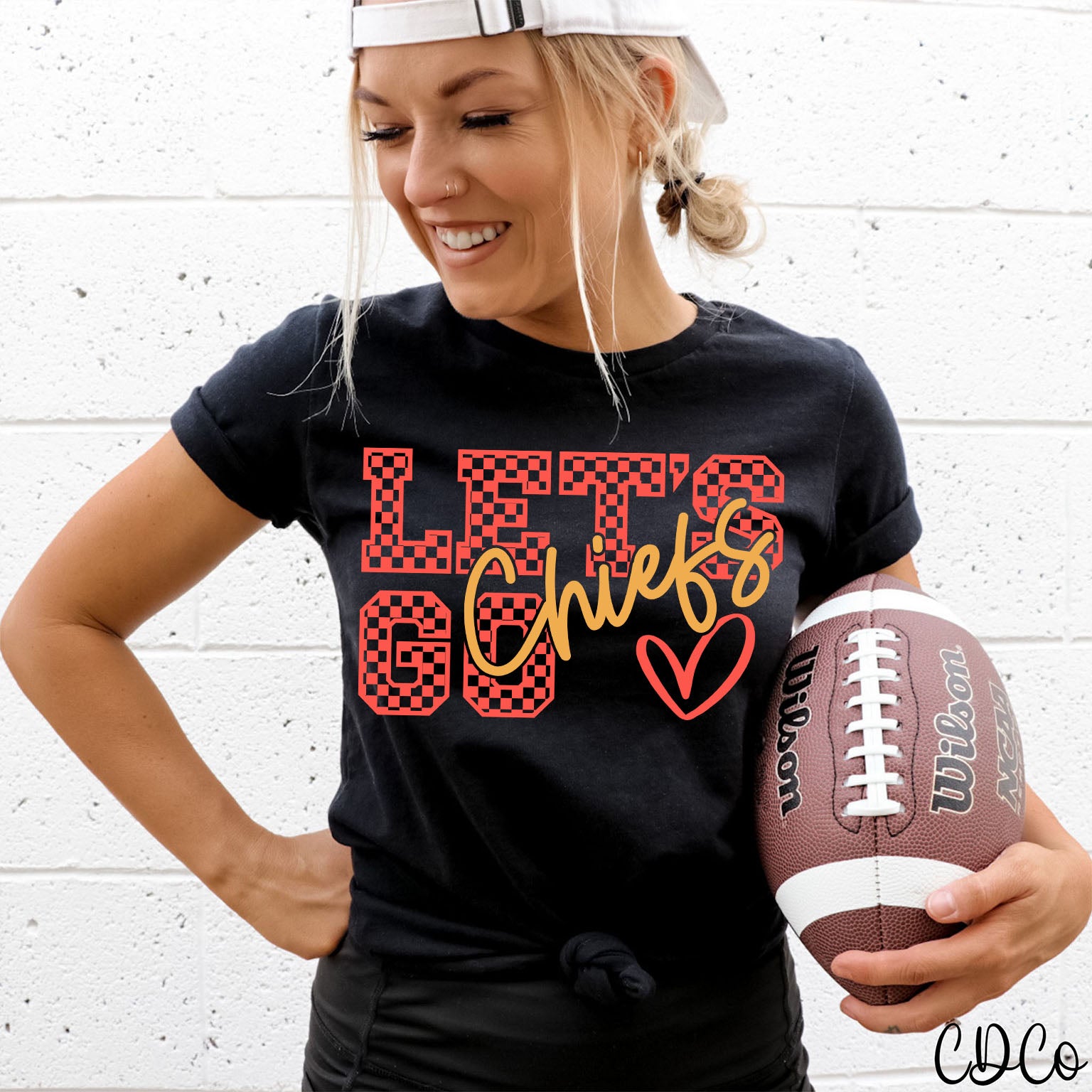 KC Lets Go Checked Heart 3581 DTF