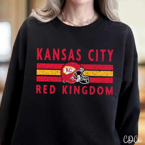 KC Retro Stripe Red Kingdom Gold Red 3574 DTF