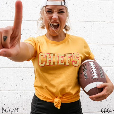 KC Sparkle Gold Red DTF