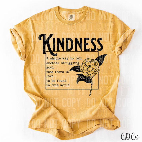 Kindness A Simple Way Yellow Flower 3904 DTF
