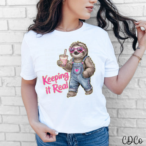 Keeping It Real Sloth Gold Accents 5086 DTF