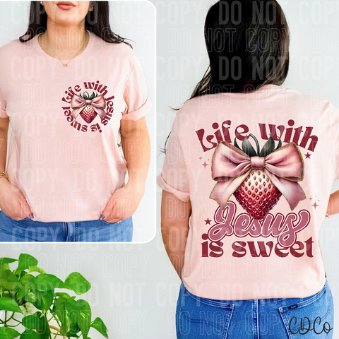 Life With Jesus Is Sweet w/3.5" pocket 3543 DTF