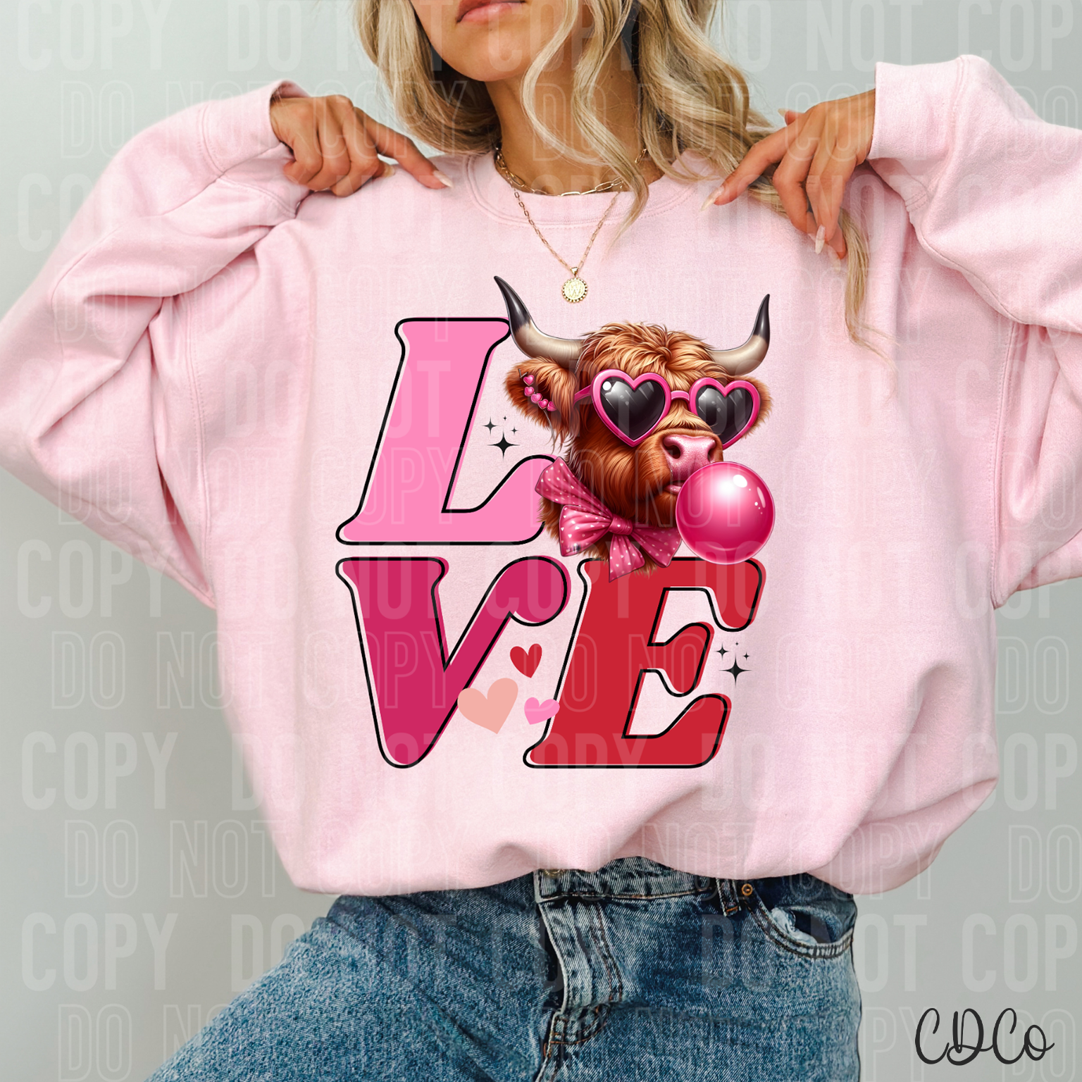 Love Cow Blowing Bubble 3327 DTF