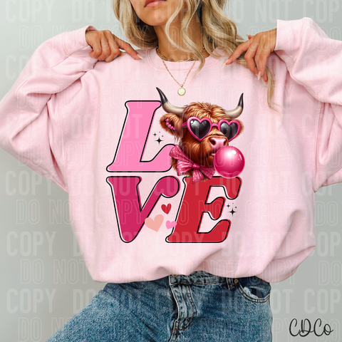 Love Cow Blowing Bubble 3327 DTF