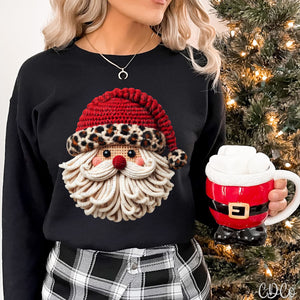 Leopard Chunky Faux Hat Santa (2 options) DTF