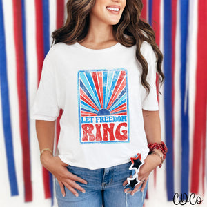Let Freedom Ring Sunburst Grunge 5522 DTF
