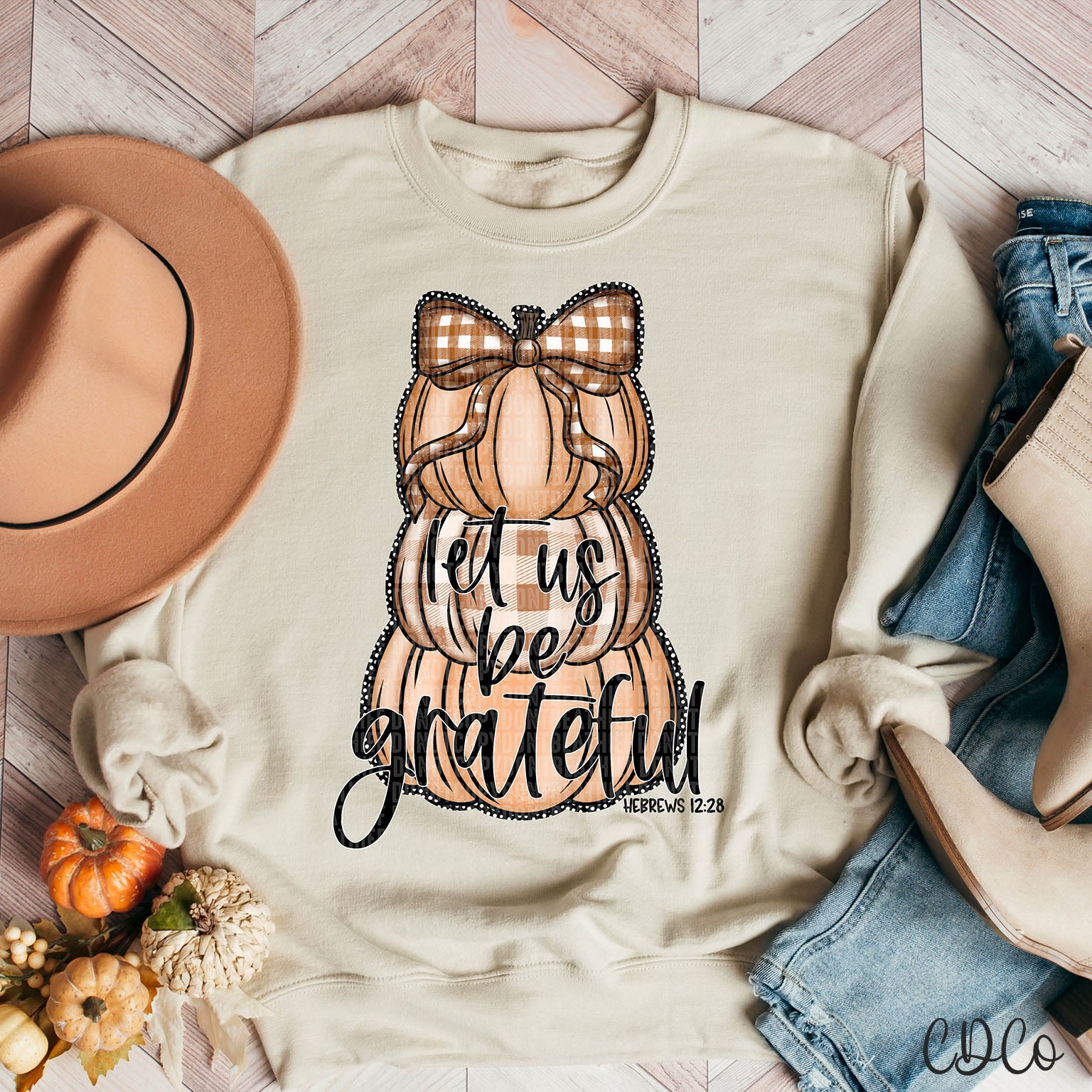 Let Us Be Grateful Pumpkin Stacked DTF