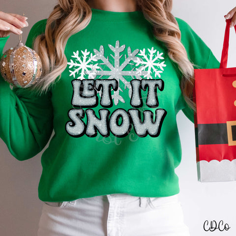 Let it Snow Bubble Flakes DTF