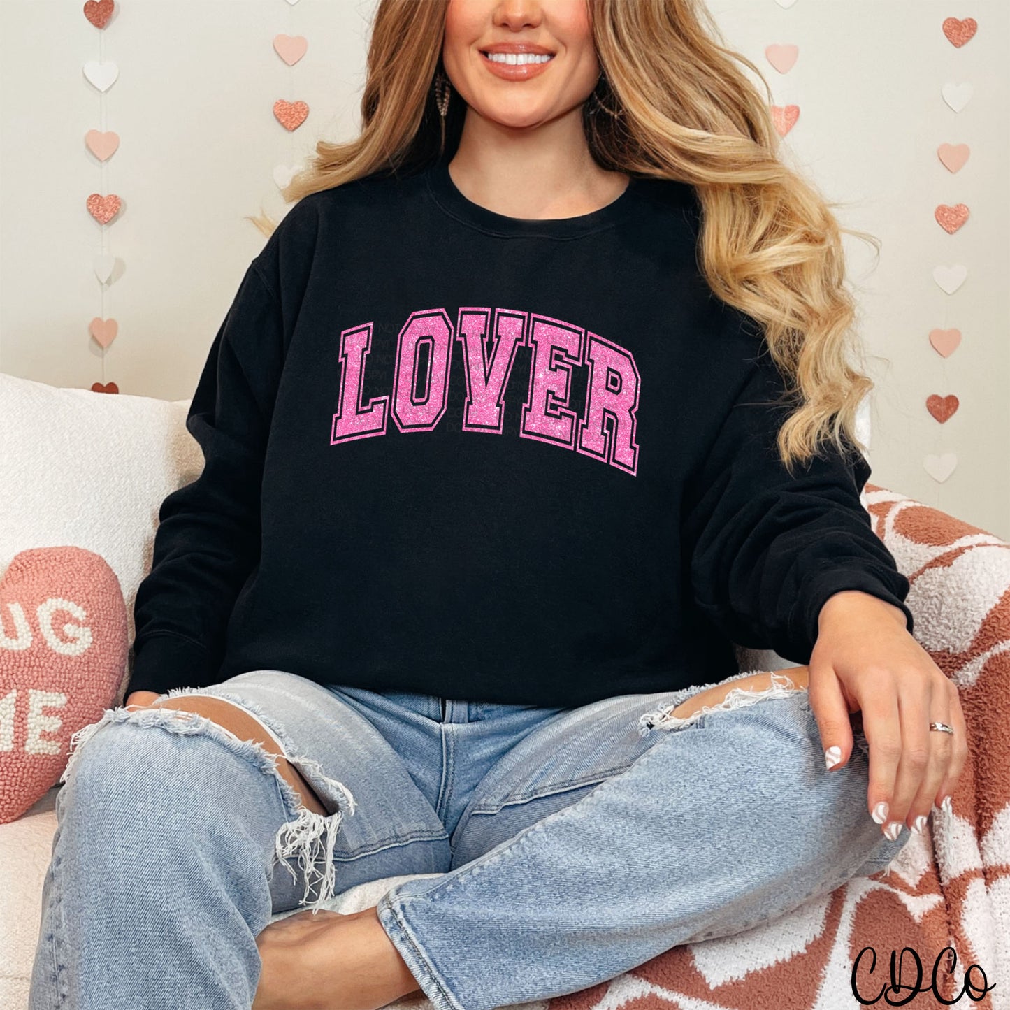 Lover Pink Faux Glitter  DTF