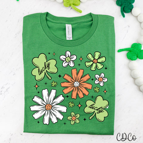 Lucky Shamrocks Floral 3460 DTF