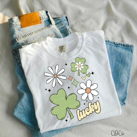 Lucky Daisy Shamrocks DTF