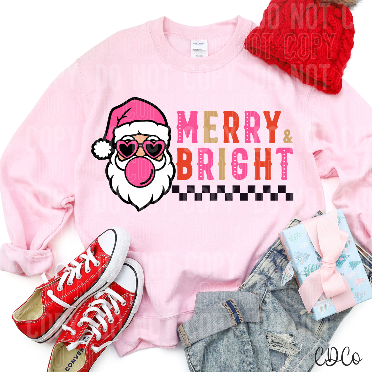Merry And Bright Santa Bubblegum 3066 DTF
