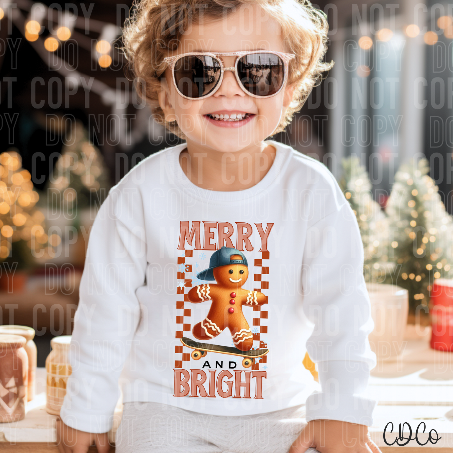 Merry And Bright Gingerbread Checkered 3006 DTF