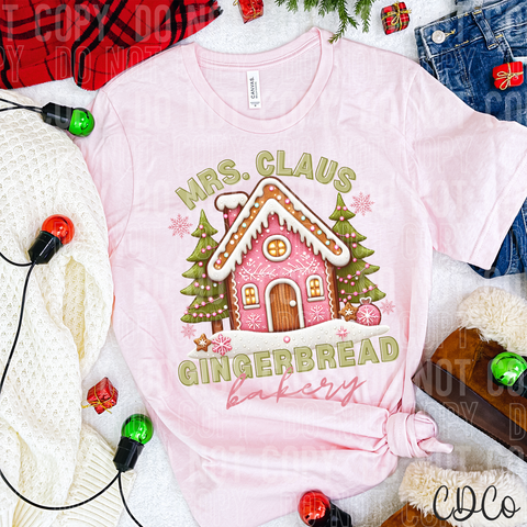Pink Mrs. Claus Gingerbread Bakery 2200 DTF