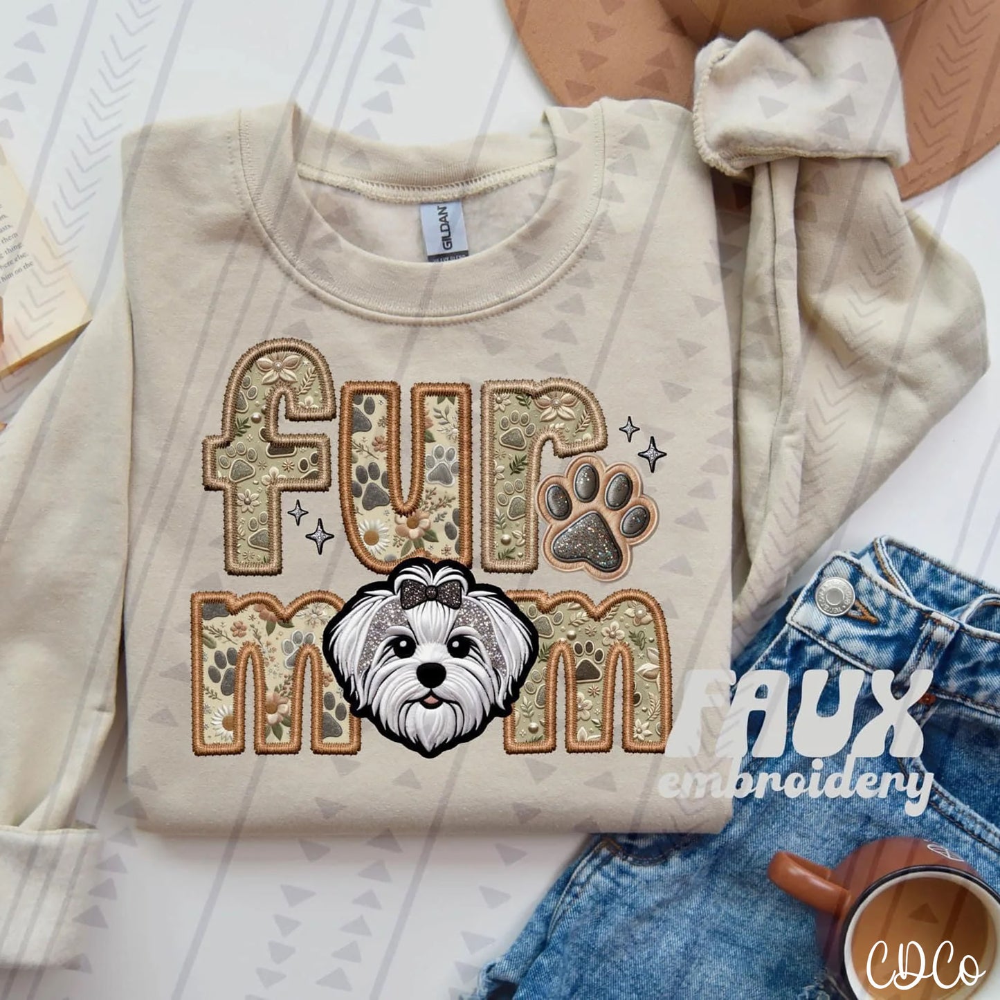 Fur Mom Dog Faux Embroidery DTF (6 of 6)