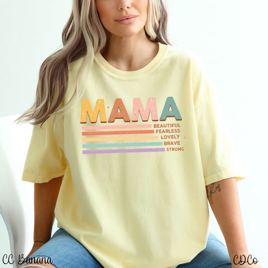 Mama Beautiful Fearless Distressed DTF
