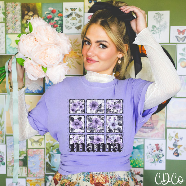 Mama Floral Grid (3 Color Options) DTF