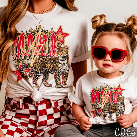 Leopard Bolt Star Mama/Mini DTF DTF