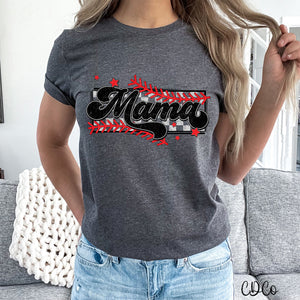 Mama Baseball Checkered DTF