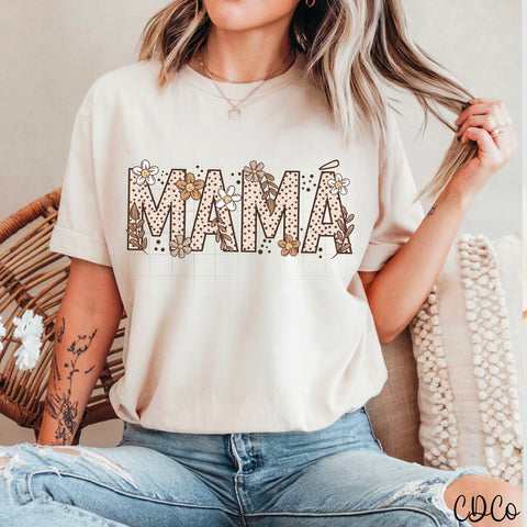 Neutral Brown Mama Floral 5188 DTF