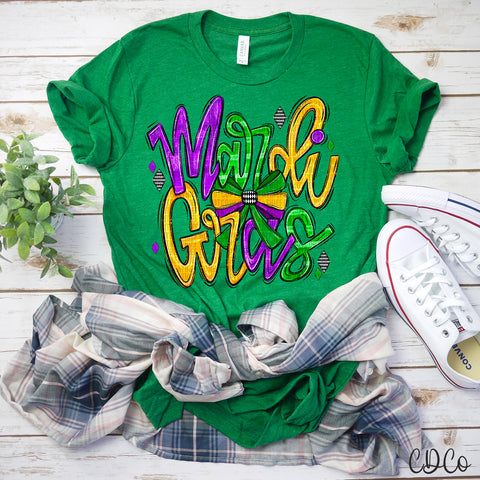 Mardi Gras Bow Doodle 3562 DTF