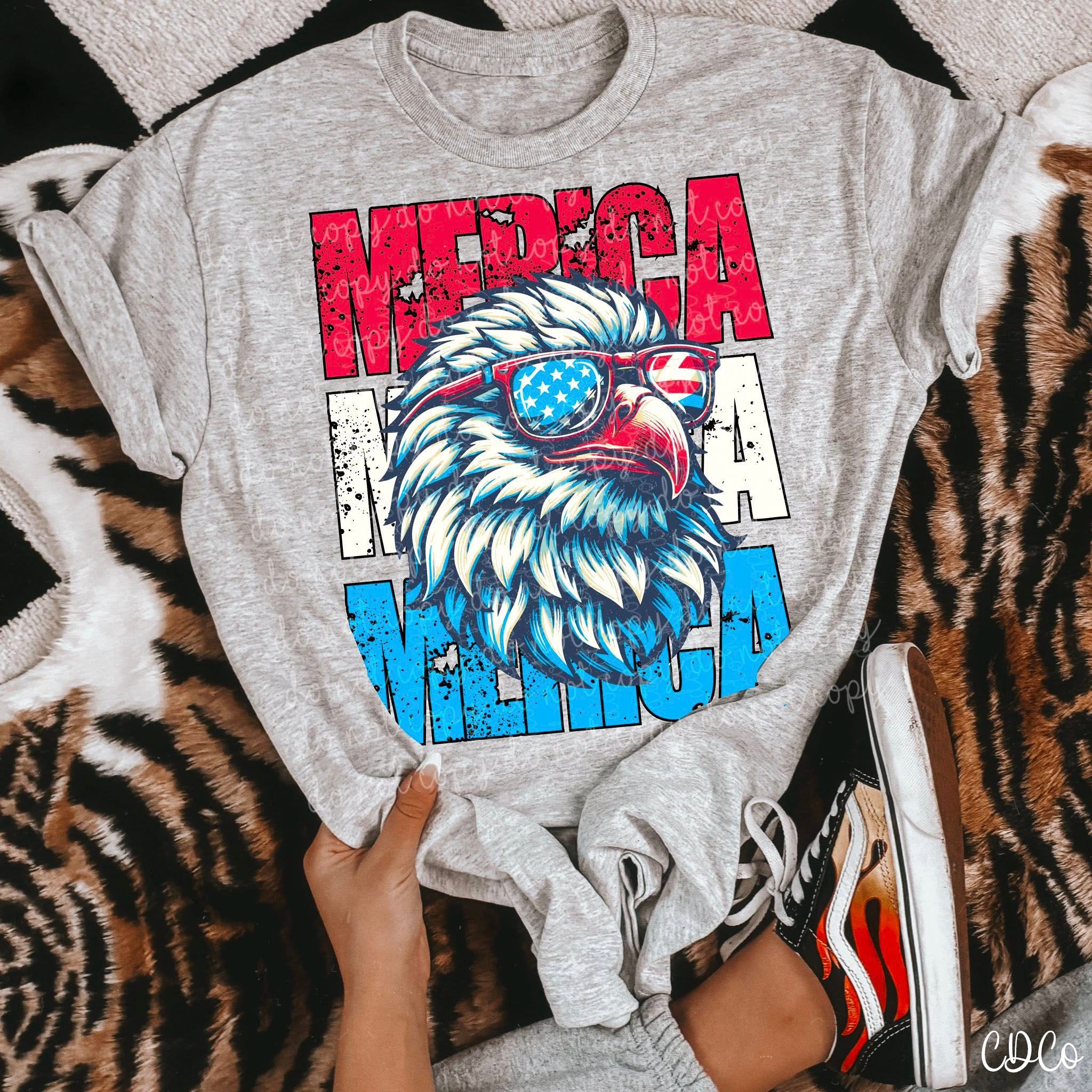 Merica Stacked Eagle 5047 DTF