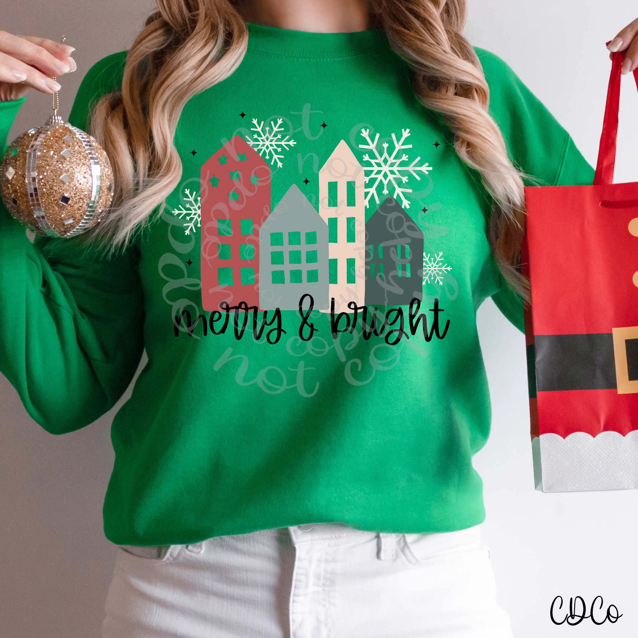 Merry and Bright Houses DTF