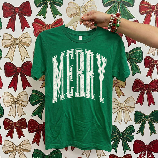 Merry Distressed (4 colors) DTF - Chase Design Co.