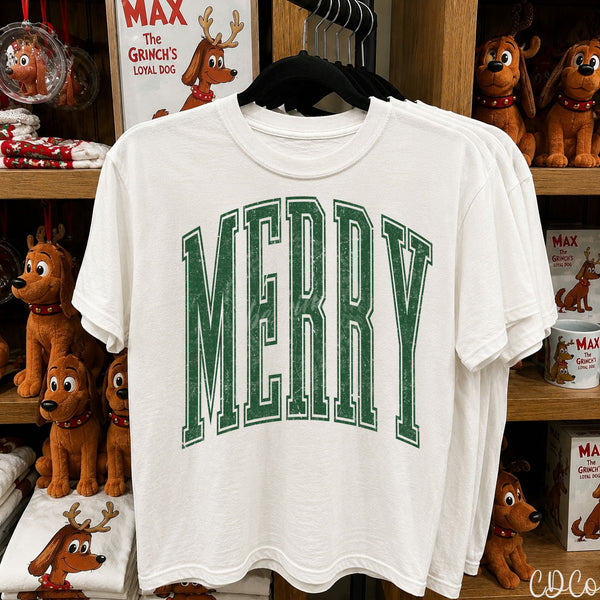Merry Distressed (4 colors) DTF - Chase Design Co.