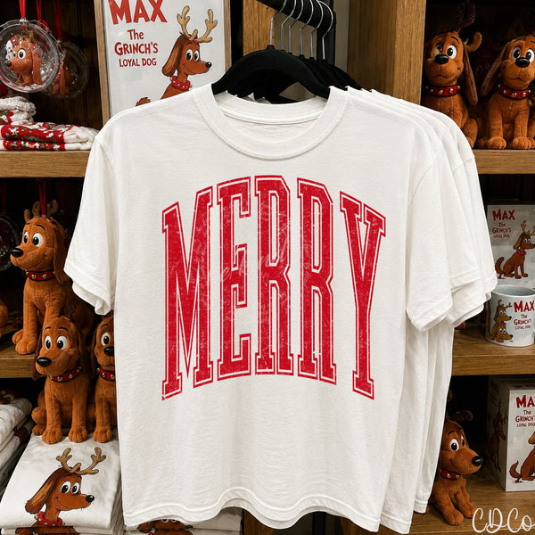 Merry Distressed (4 colors) DTF - Chase Design Co.