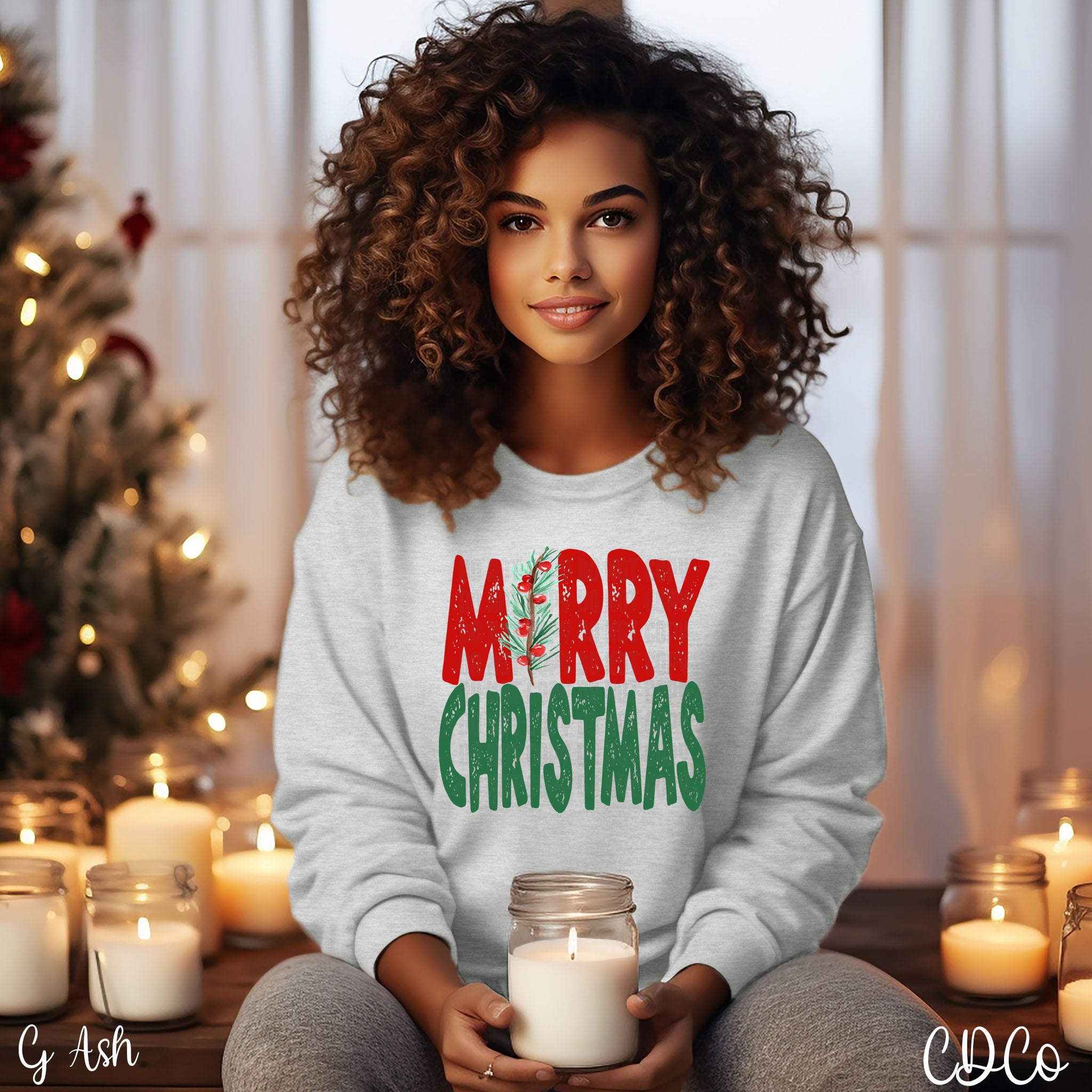 Red Green Merry Christmas Holly DTF