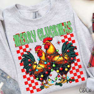 Merry Cluckmas Checkered 3254 DTF