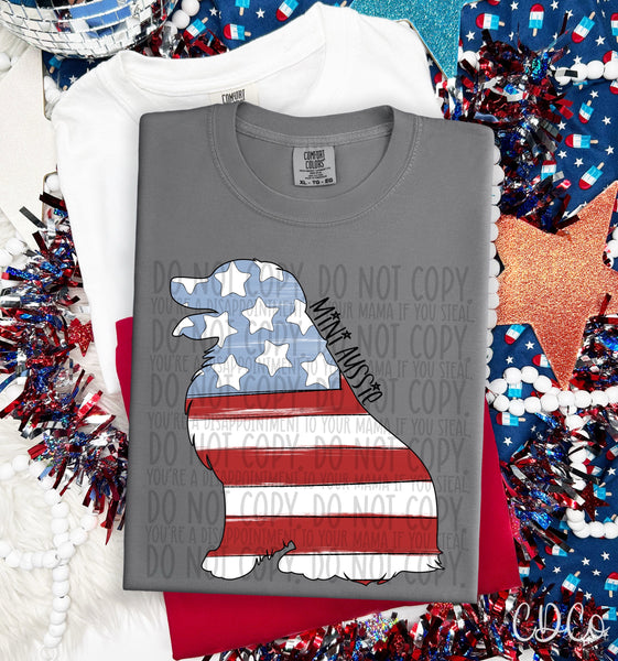 Patriotic Dog Black Text 7 of 7 DTF