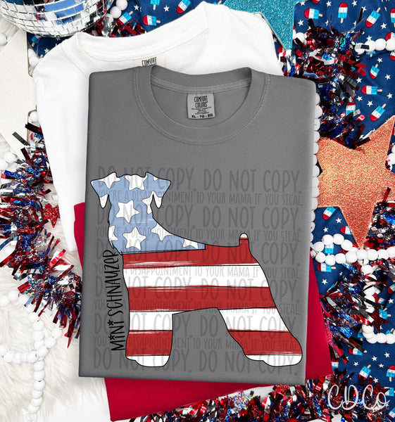 Patriotic Dog Black Text 7 of 7 DTF