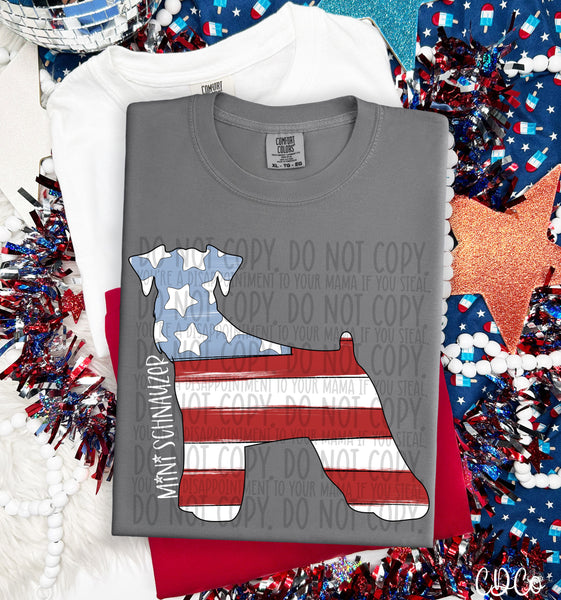 Patriotic Dog White Text 7 of 7 DTF