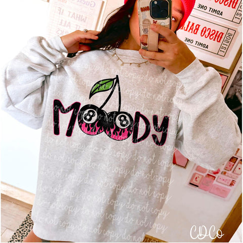 Moody 8 Ball Fire Cherries DTF