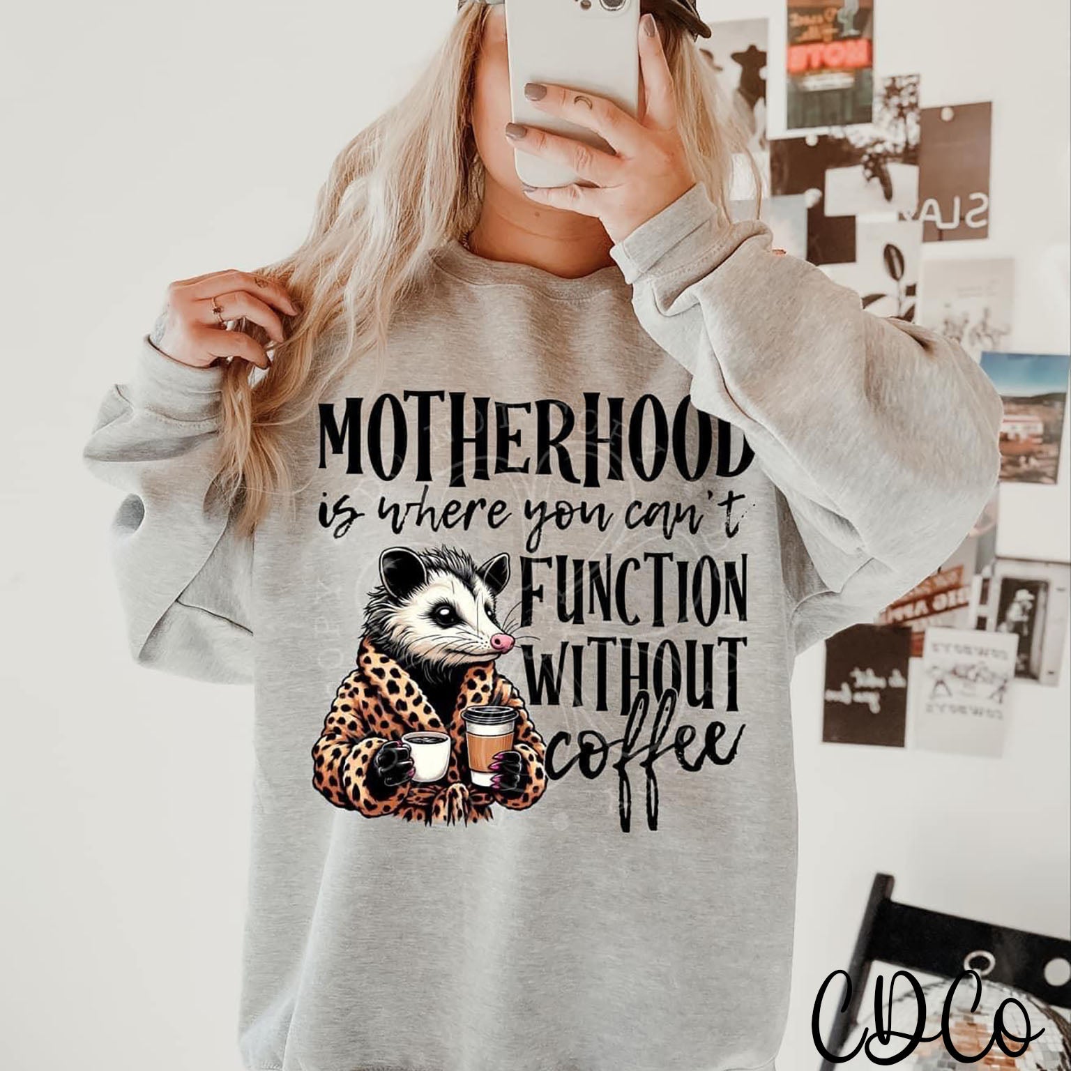 Motherhood is Where You Can't Function Without Coffee 2116 DTF