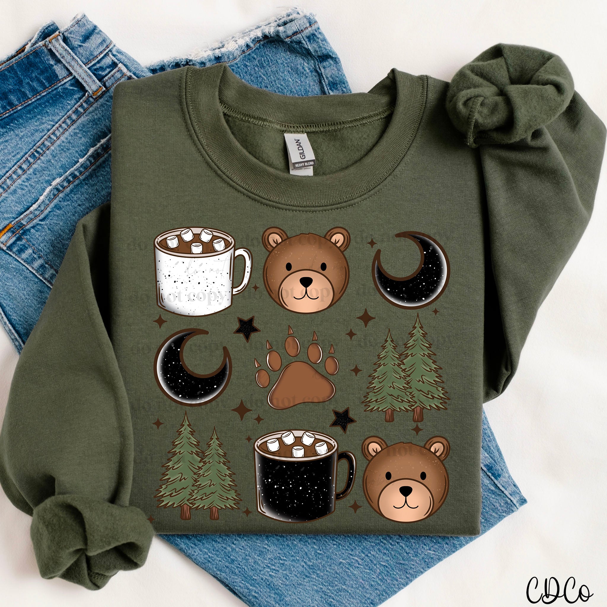 Mug Bear Camping Grid 2743 DTF