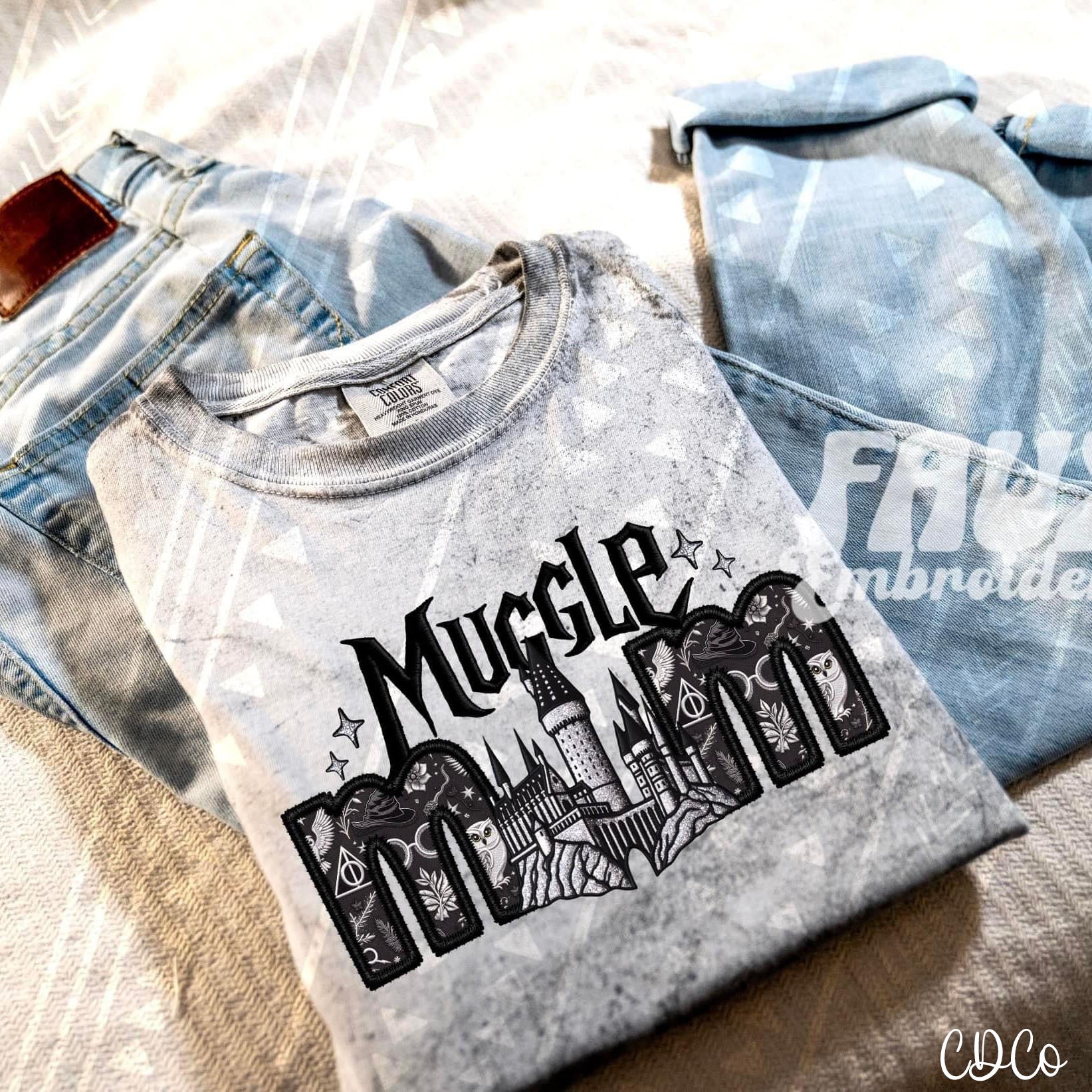 Muggle Mom Faux Embroidery Wizard 5298 DTF