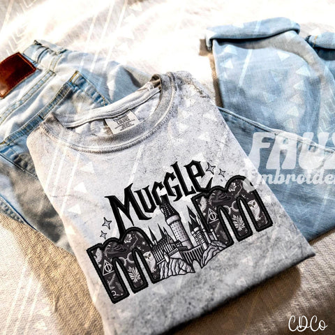 Muggle Mom Faux Embroidery Wizard 5298 DTF