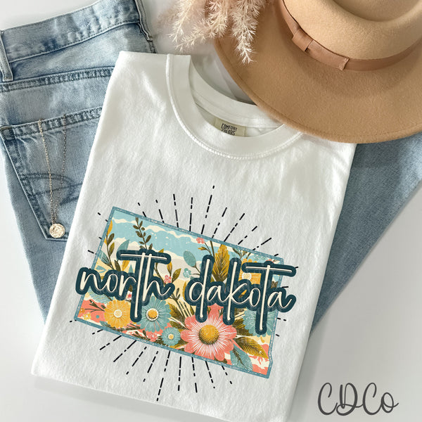 Retro Floral States DTF (NC-WV)