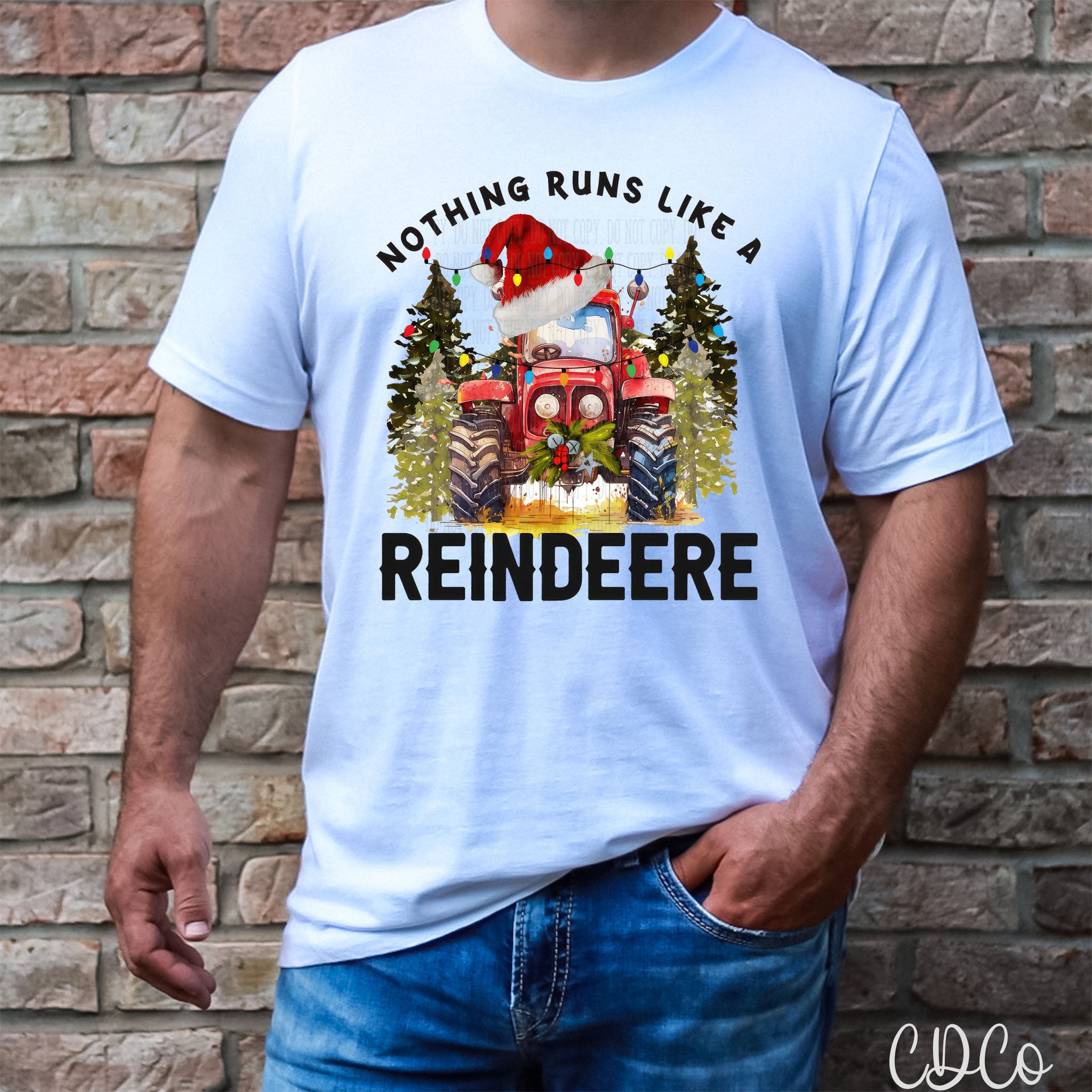 Nothing Runs Christmas Tractor DTF