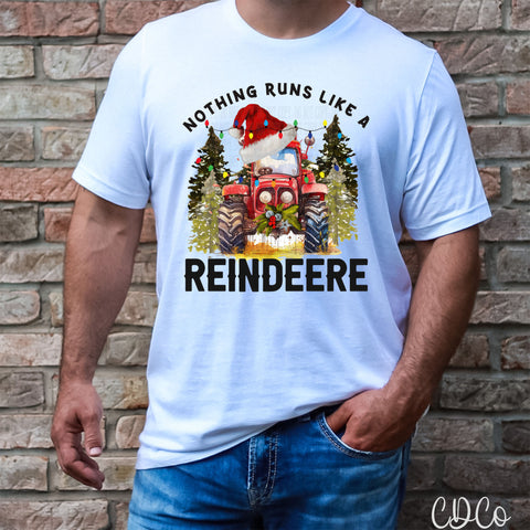 Nothing Runs Christmas Tractor DTF