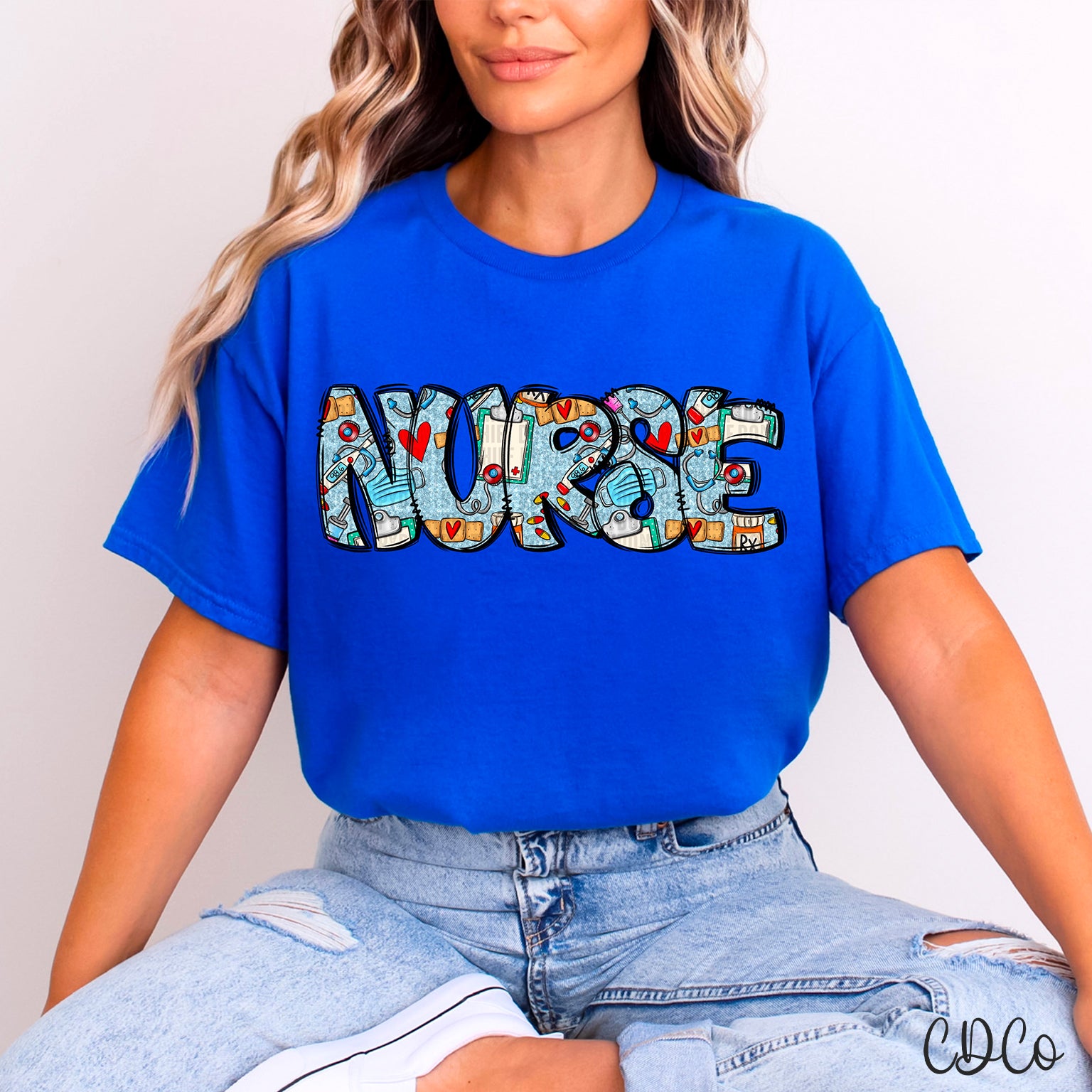 Nurse Doodle Blue 3037 DTF