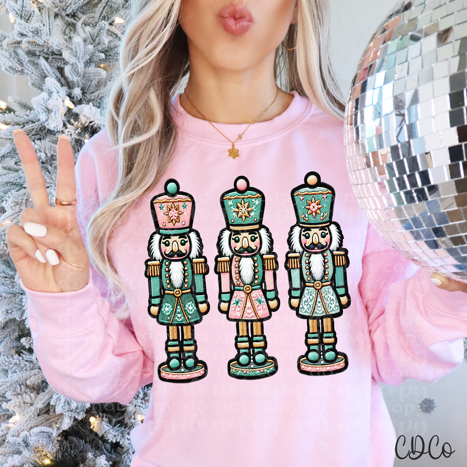 Nutcracker Trio Pink Green 3049 DTF