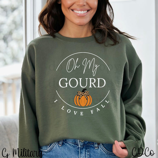 Oh My Gourd I Love Fall White DTF