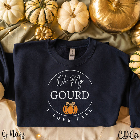 Oh My Gourd I Love Fall White DTF